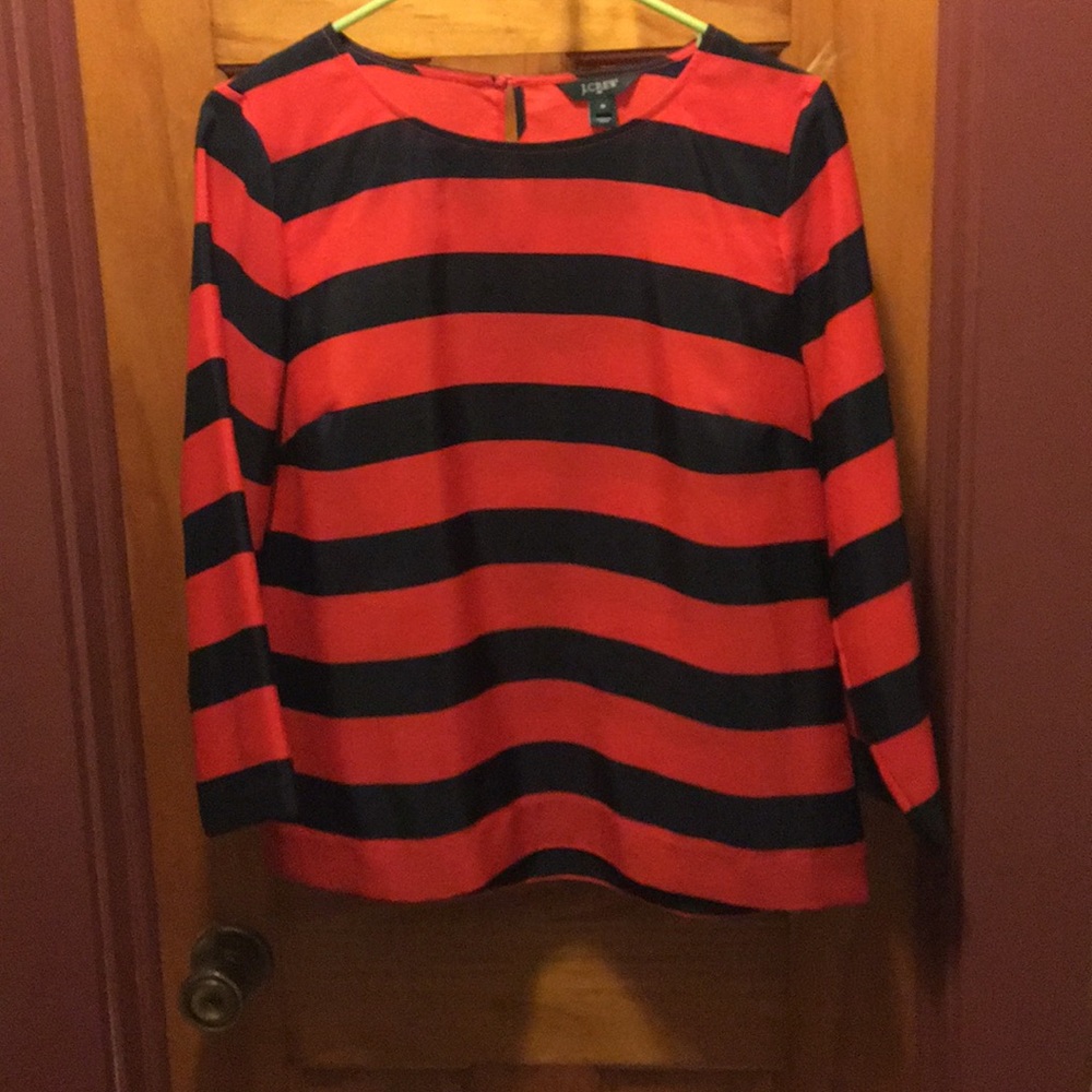 JCrew Striped boat neck blouse